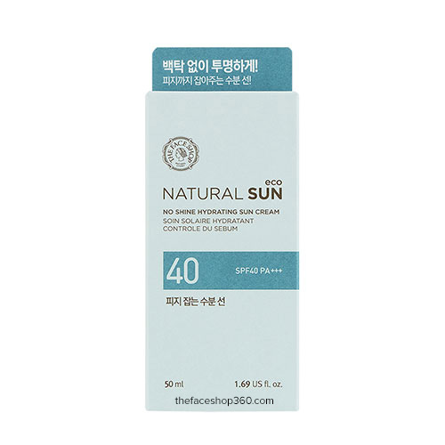 Kem Chống Nắng Natural Sun Eco No Shine Hydrating Sun Cream SPF40 PA+++ TheFaceShop