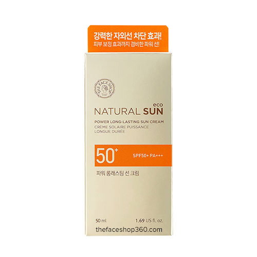 Kem chống nắng Natural Sun Eco Power Long Lasting Sun Cream SPF50+ PA+++ TheFaceShop