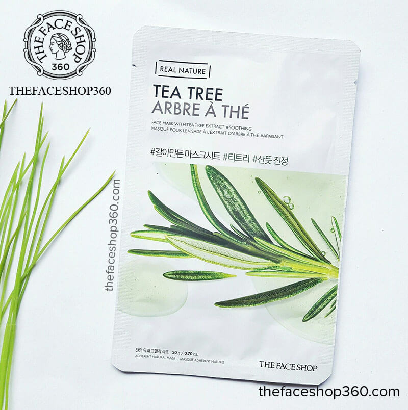 Thực tế Mặt nạ dưỡng da tinh dầu tràm Real Nature Tea Tree The Face Shop